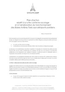 Plan d'action relatif à la lutte contre le racolage et à l'amélioration du fonctionnement des bases arrières taxis aux aéroports parisiens